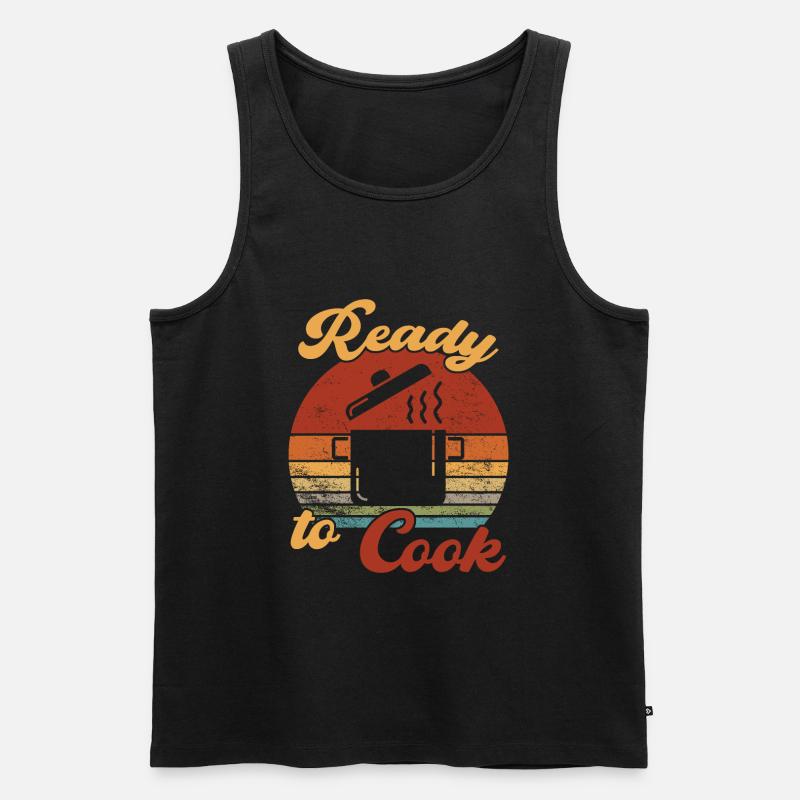 Ready to Cook / Kochen - Männer Premium Bio Tank Top - Schwarz