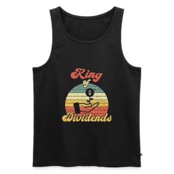 King of Dividends / Equities - Men's Premium Organic Tank Top - black - Front - AI Model Male 178 light (178cm)