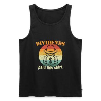 Dividendes versés ce maillot / Actions - Débardeur bio Premium Homme - noir - Devant - Michal (187cm)
