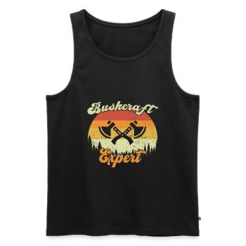 Bushcraft Expert / Bushcraft - Men's Premium Organic Tank Top - black - Front - Michal (187cm)