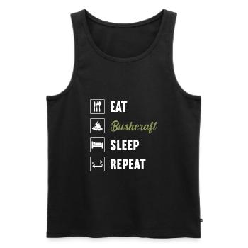Eat Bushcraft Sleep Repeat / Bushcraft - Men's Premium Organic Tank Top - black - Front - Michal (187cm)