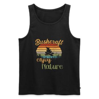 Bushcraft Enjoy Nature / Bushcraft - Men's Premium Organic Tank Top - black - Front - Michal (187cm)
