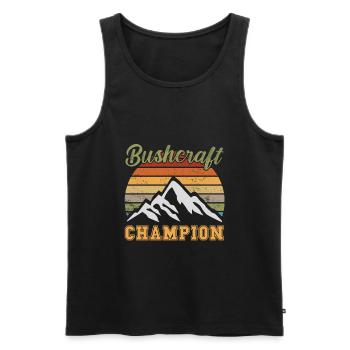 Bushcraft Champion / Bushcraft - Men's Premium Organic Tank Top - black - Front - Michal (187cm)