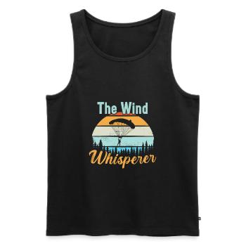The Wind Whisperer / Parachutisme - Débardeur bio Premium Homme - noir - Devant - Michal (187cm)