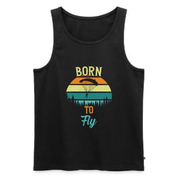 Born to Fly / Fallschirmspringen - Men's Premium Organic Tank Top - black - Front - AI Model Male 178 light (178cm)