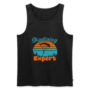 Skydiving Expert / Fallschirmspringen - Männer Premium Bio Tank Top - Schwarz - Vorne - Michal (187cm)