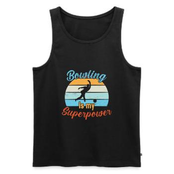 Bowling est mon superpouvoir / Bowling - Débardeur bio Premium Homme - noir - Devant - Michal (187cm)