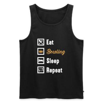 Manger Bowling Sleep Repeat / Bowling - Débardeur bio Premium Homme - noir - Devant - Michal (187cm)