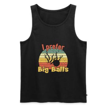 Je préfère les grosses boules / bowling - Débardeur bio Premium Homme - noir - Devant - Michal (187cm)
