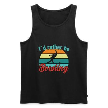 Je préfère être Bowling / Bowling - Débardeur bio Premium Homme - noir - Devant - Michal (187cm)