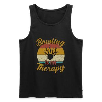 Bowling Est Ma Thérapie / Bowling - Débardeur bio Premium Homme - noir - Devant - Michal (187cm)