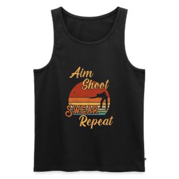Aim Shoot Swear Repeat / Billiard Snooker - Männer Premium Bio Tank Top - Schwarz - Vorne - Michal (187cm)