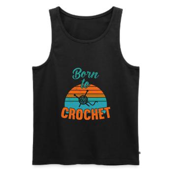 Born to Crochet / Häkeln - Men's Premium Organic Tank Top - black - Front - AI Model Male 178 light (178cm)