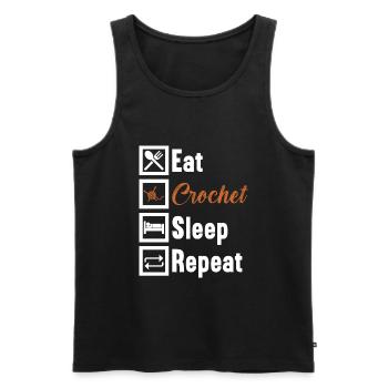 Eat Crochet Sleep Repeat / Häkeln - Men's Premium Organic Tank Top - black - Front - AI Model Male 178 light (178cm)