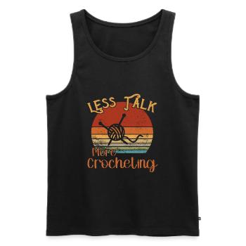 Less Talk More Crocheting / Häkeln - Men's Premium Organic Tank Top - black - Front - AI Model Male 178 light (178cm)