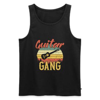 Gang de guitare / Gitarre - Débardeur bio Premium Homme - noir - Devant - Michal (187cm)