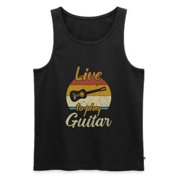 Live pour jouer de la guitare / Gitarre - Débardeur bio Premium Homme - noir - Devant - AI Model Male 178 light (178cm)