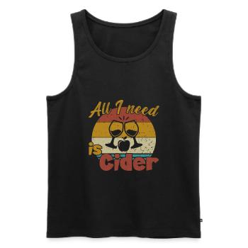 All I need is Cider / Cider - Men's Premium Organic Tank Top - black - Front - AI Model Male 178 light (178cm)