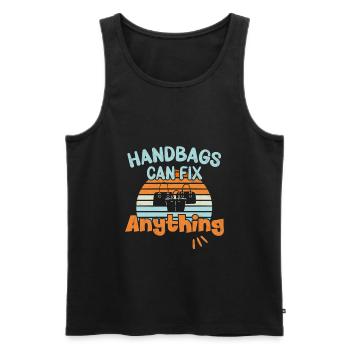 Handbags can fix Anything / Handbag Shopping - Men's Premium Organic Tank Top - black - Front - AI Model Male 178 light (178cm)