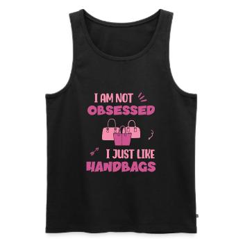 I am not obsessed - I just like Handbags - Men's Premium Organic Tank Top - black - Front - AI Model Male 178 light (178cm)