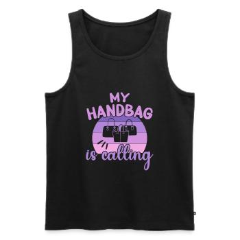My Handbag is Calling / Handbag Shopping - Men's Premium Organic Tank Top - black - Front - AI Model Male 178 light (178cm)