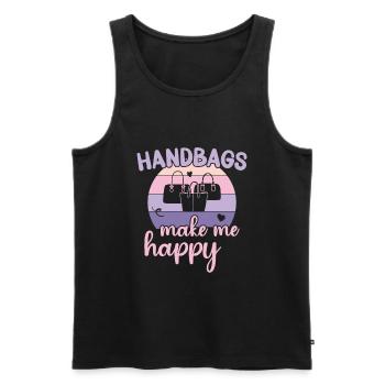 Handbags make me happy / Shopping Handbag - Men's Premium Organic Tank Top - black - Front - AI Model Male 178 light (178cm)