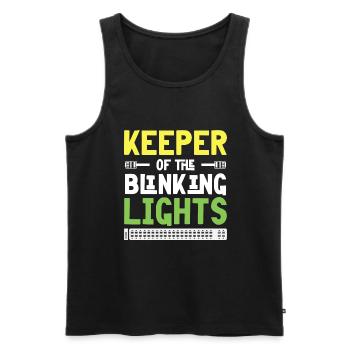 Keeper of the Blinking Lights IT Tech Network - Men's Premium Organic Tank Top - black - Front - Michal (187cm)