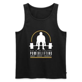 Powerlifting | Deadlift | Gym | Workout - Men's Premium Organic Tank Top - black - Front - Michal (187cm)