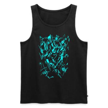 Scifi - Hintergrund Textur - Männer Premium Bio Tank Top - Schwarz - Vorne - AI Model Male 178 light (178cm)