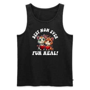 Muttertag mit Katzenfell Echt süßer Muttertag - Männer Premium Bio Tank Top - Schwarz - Vorne - Michal (187cm)
