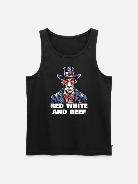Red White And Moo - Men's Premium Organic Tank Top - black
