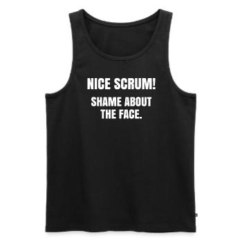 NICE SCRUM SHAME ABOUT FACE Funny Rugby World Cup - Men's Premium Organic Tank Top - black - Front - AI Model Male 178 light (178cm)