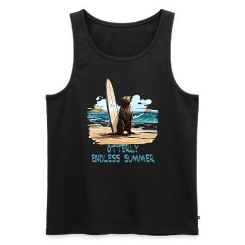 841 Surfing Otter Otterly Stoked Otter 841 - Débardeur bio Premium Homme - noir - Devant - Michal (187cm)
