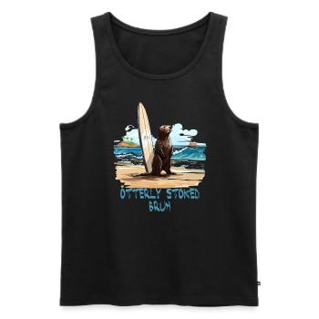 841 Surfing Otter Otterly Stoked Otter 841 - Débardeur bio Premium Homme - noir - Devant - Michal (187cm)