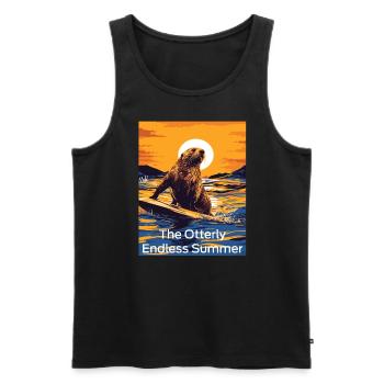 841 Surf Endless Summer Stoked Otter 841 - Débardeur bio Premium Homme - noir - Devant - Michal (187cm)