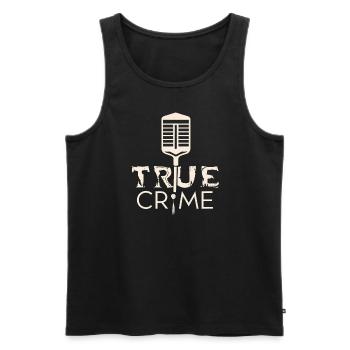 True Crime Podcast Obsessed Fest - Men's Premium Organic Tank Top - black - Front - AI Model Male 178 light (178cm)