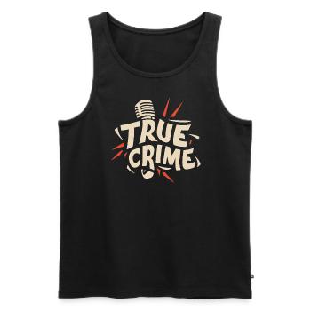 True Crime Podcast Obsessed Fest - Men's Premium Organic Tank Top - black - Front - AI Model Male 178 light (178cm)