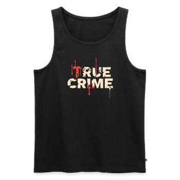 True Crime Podcast Obsessed Fest - Men's Premium Organic Tank Top - black - Front - AI Model Male 178 light (178cm)