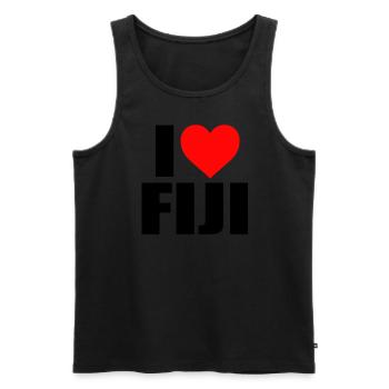 I Love Fiji I Heart Fiji Rugby - Men's Premium Organic Tank Top - black - Front - AI Model Male 178 light (178cm)