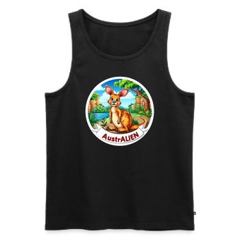 ausAustralia Roo Aussie Funny Australien Kangourou - Débardeur bio Premium Homme - noir - Devant - AI Model Male 178 light (178cm)