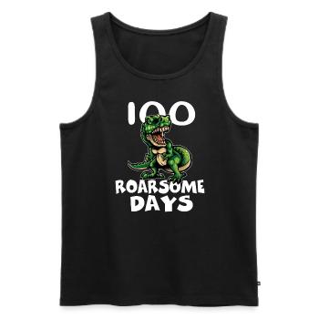 100 Tage Schule 100 Brüllende Tage Schule T-Rex - Männer Premium Bio Tank Top - Schwarz - Vorne - AI Model Male 178 light (178cm)