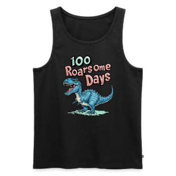 100 Tage Schule 100 Brüllende Tage Schule T-Rex - Männer Premium Bio Tank Top - Schwarz - Vorne - AI Model Male 178 light (178cm)