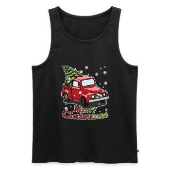 Noël rouge de camion de Noël Arbre de Noël Noël - Débardeur bio Premium Homme - noir - Devant - Michal (187cm)