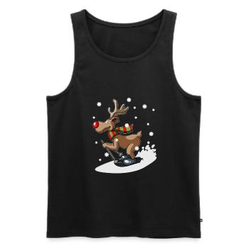 Cadeau drôle mignon de Noël de neige de neige de ski de renne - Débardeur bio Premium Homme - noir - Devant - Michal (187cm)