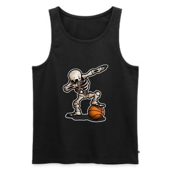 Squelette Dabbing Dab Basketball Cadeau d’Halloween - Débardeur bio Premium Homme - noir - Devant - AI Model Male 178 light (178cm)