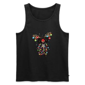 Christmas Cute Xmas Dachshund Wiener Dog Gift - Men's Premium Organic Tank Top - black - Front - Michal (187cm)