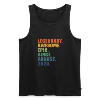 3. Geburtstag, August 2020, 3-jähriges Jubiläum - Männer Premium Bio Tank Top - Schwarz - Vorne - Michal (187cm)