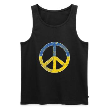 Symbole de paix du drapeau de l’Ukraine - Drapeau de l’Ukraine - Débardeur bio Premium Homme - noir - Devant - Michal (187cm)