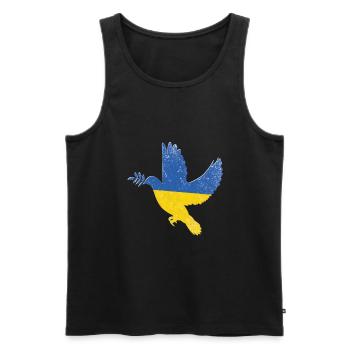 Symbole de paix du drapeau de l’Ukraine - Drapeau de l’Ukraine - Débardeur bio Premium Homme - noir - Devant - Michal (187cm)