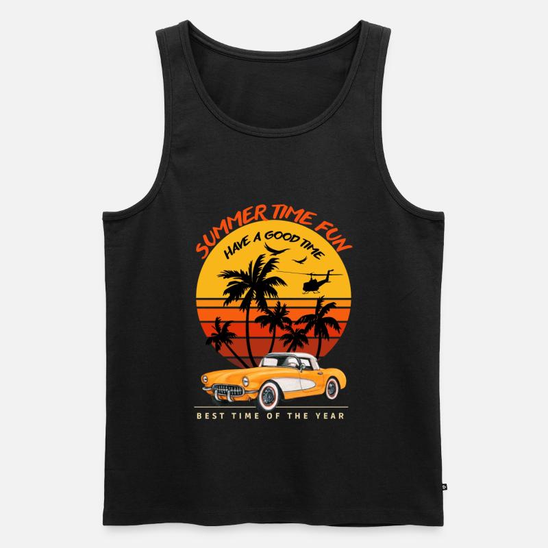 Sommer Zeit Spaß-Sommer Feeling - Männer Premium Bio Tank Top - Schwarz